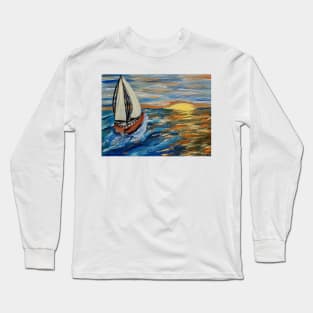 Out sailing at sunset. Long Sleeve T-Shirt